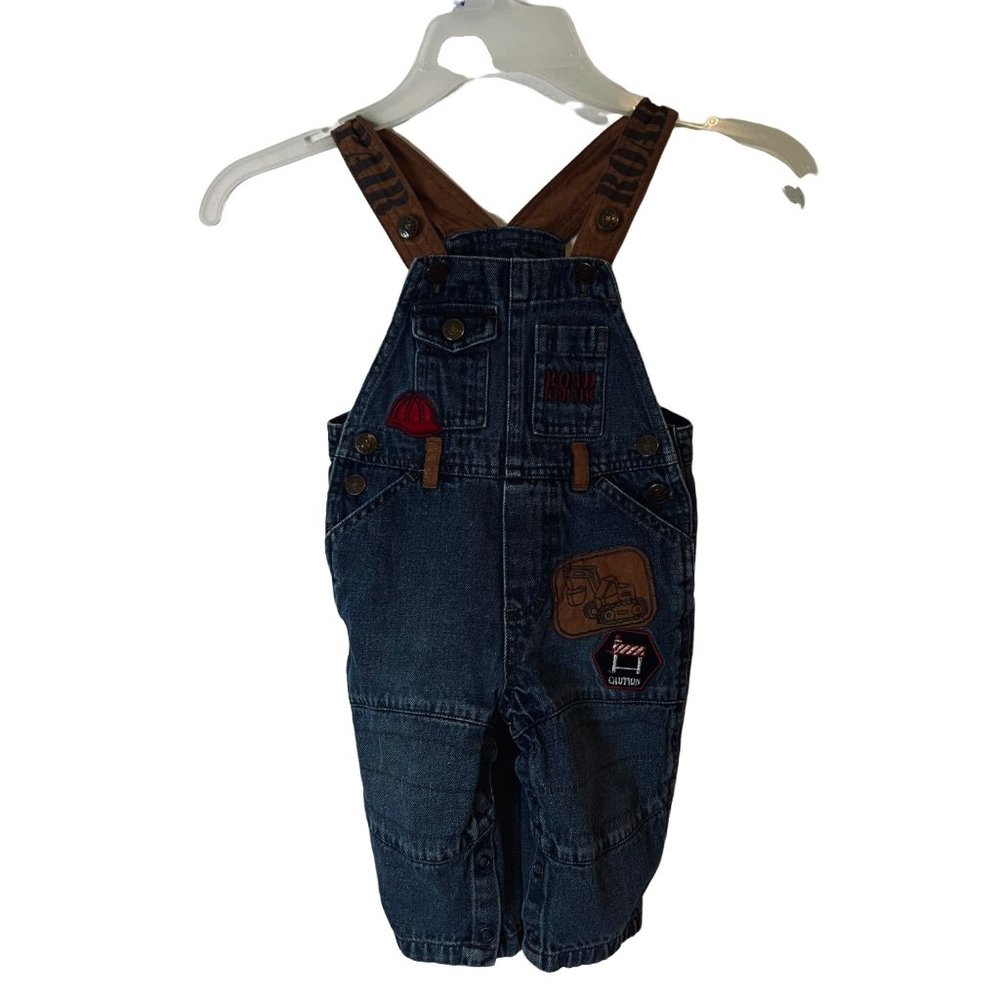 Youth Infant Overall Blue Jean Size 12 M Road Repair Childrens Apparel Patches S